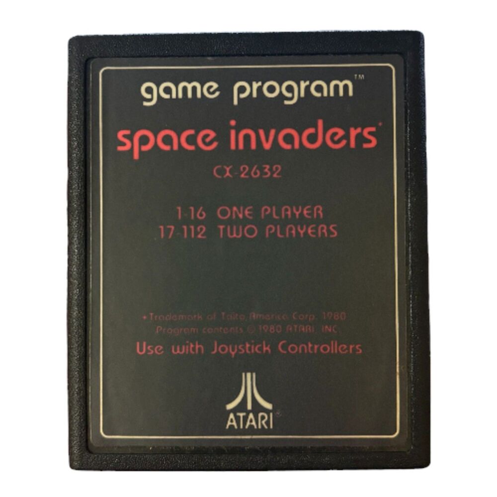 Space Invaders Text Label - Atari 2600 - Cartridge Only - Tested & Works